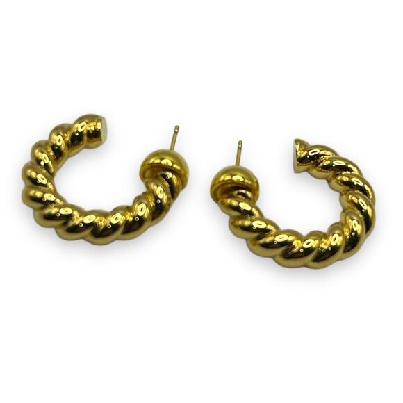 Oma The Label Earrings 18K Gold plated brass The Naija Small Twisted Hoops Macys - Picture 5 of 8